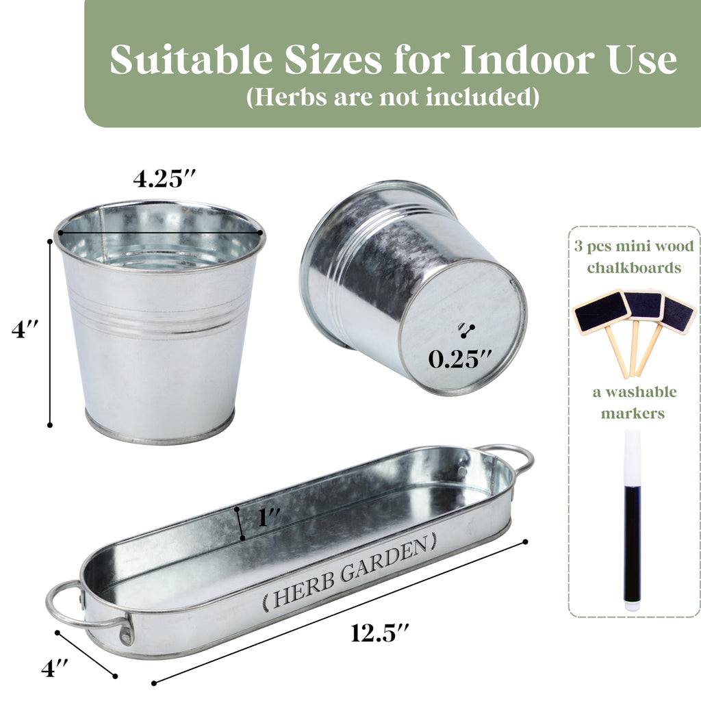 PERFNIQUE Indoor Herb Garden, Herb Planter for Indoor/Outdoor, Farmhouse Plant Pots, Windowsill Herb Garden with Tray(Planter only) Window Pots