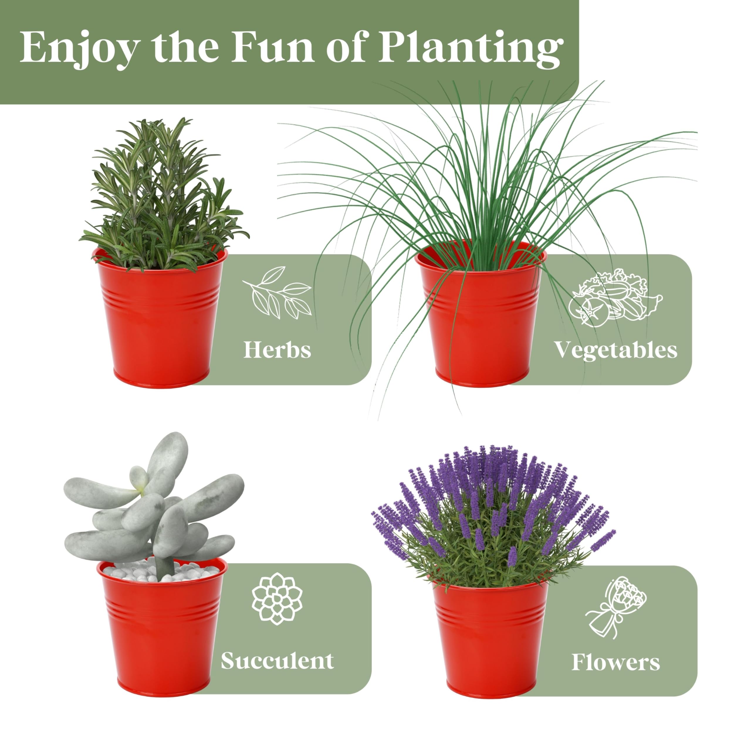 PERFNIQUE Indoor Herb Garden, Herb Planter for Indoor/Outdoor, Farmhouse Plant Pots, Windowsill Herb Garden with Tray(Planter only) Window Pots