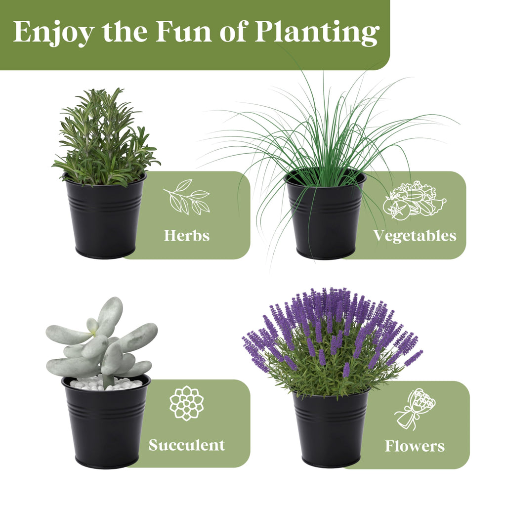 PERFNIQUE Indoor Herb Garden, Herb Planter for Indoor/Outdoor, Farmhouse Plant Pots, Windowsill Herb Garden with Tray(Planter only) Window Pots