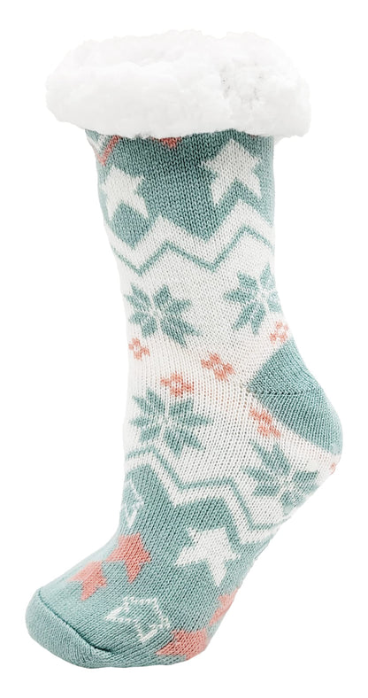 Winterlace Fuzzy Fluffy Slipper Socks, 3 Pairs Womens Sherpa Non Slip Plush Comfy Cozy Cabin Sock
