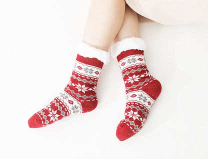 Winterlace Fuzzy Fluffy Slipper Socks, 3 Pairs Womens Sherpa Non Slip Plush Comfy Cozy Cabin Sock