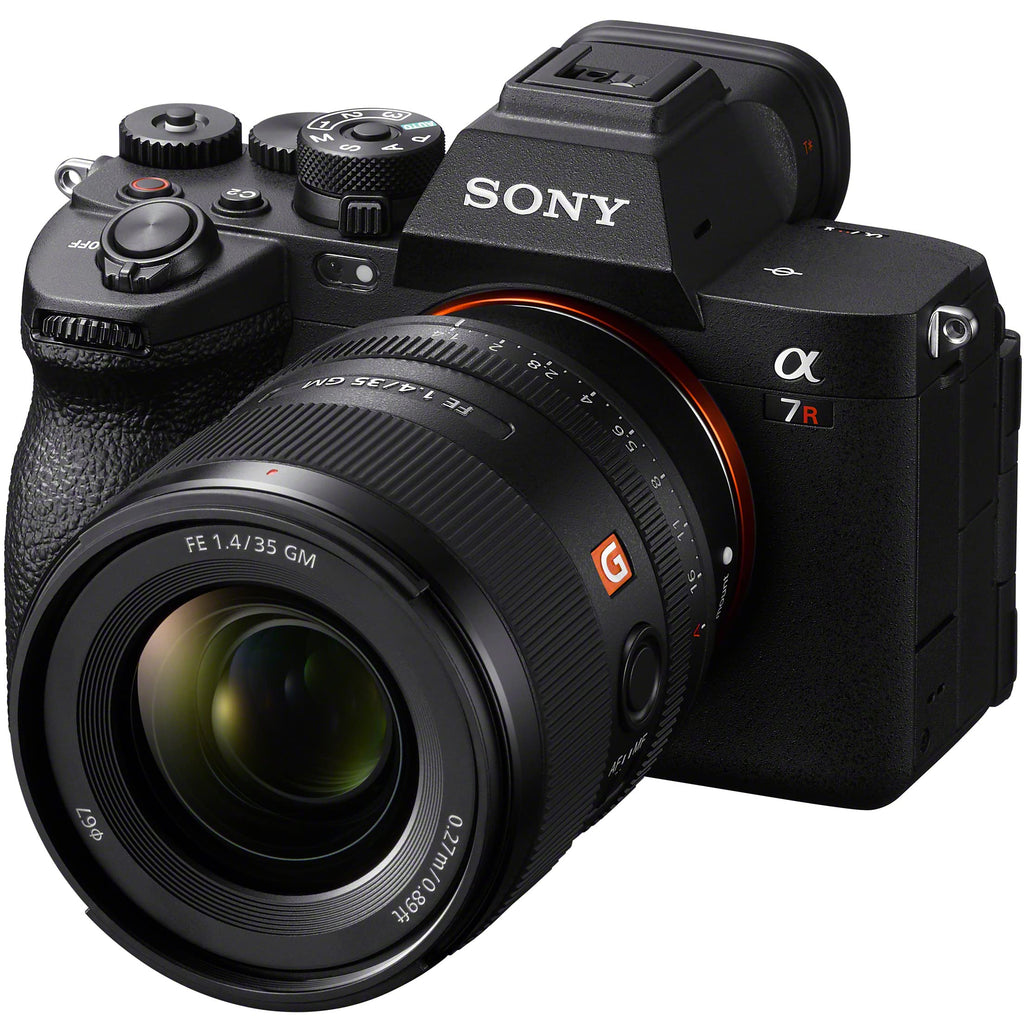 Sony a7R V Full Frame Mirrorless Camera Body with FE 35mm F1.4 GM G Master Lens ILCE-7RM5 + SEL35F14GM Bundle with Deco Gear Photography Backpack + Monopod + Extra Battery, LED and Kit Accessories