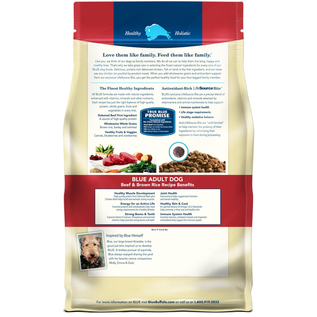 Blue Buffalo Life Protection Formula Adult Dry Dog Food, Helps Build and Maintain Strong Muscles, Made with Natural Ingredients, Beef & Brown Rice Recipe, 30-lb Bag