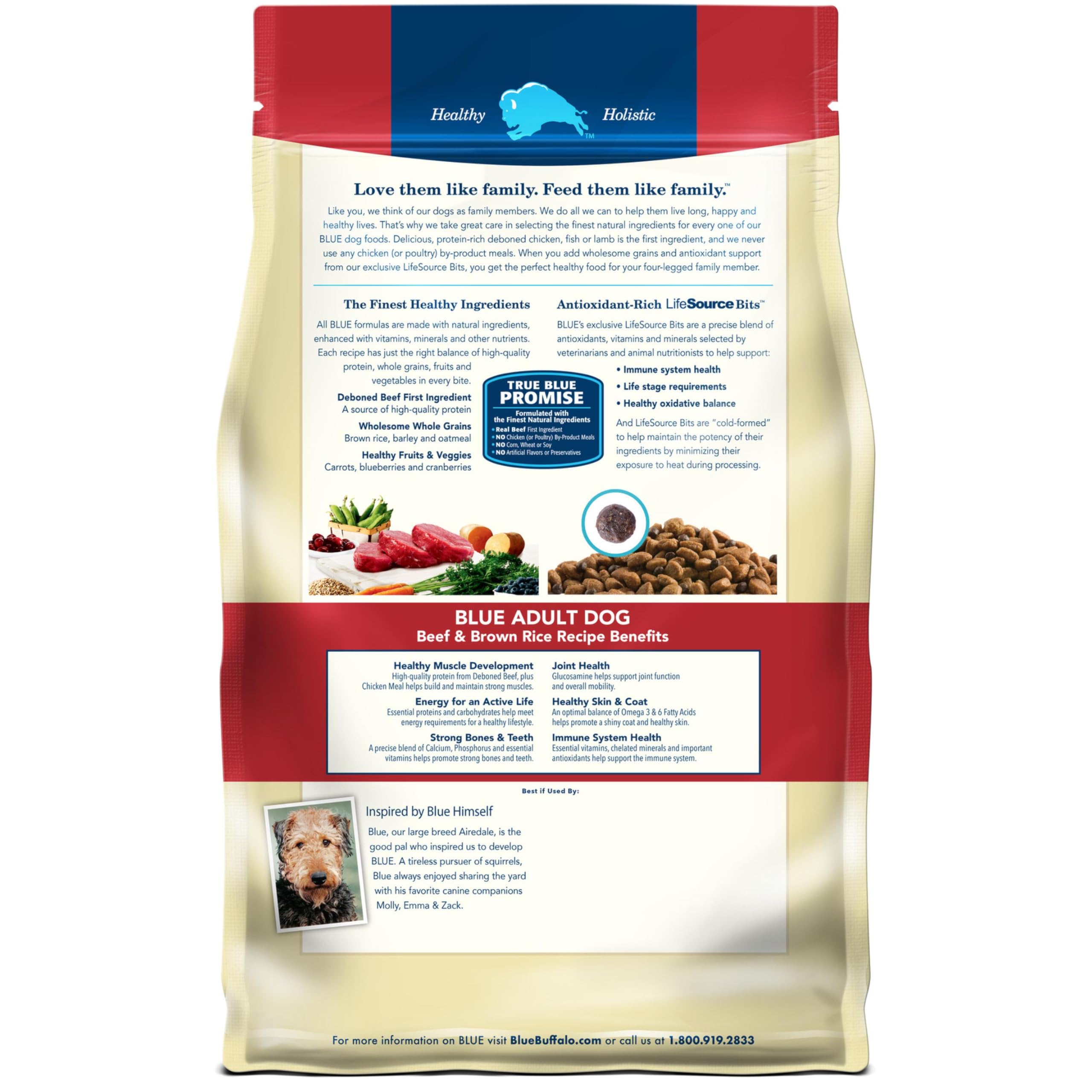 Blue Buffalo Life Protection Formula Adult Dry Dog Food, Helps Build and Maintain Strong Muscles, Made with Natural Ingredients, Beef & Brown Rice Recipe, 30-lb Bag