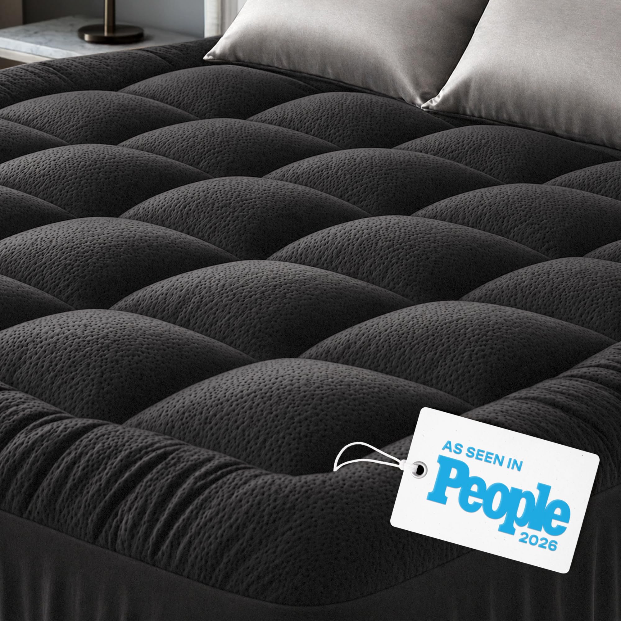 Niagara Sleep Solution Ultra Soft Queen Size Mattress Topper - Rayon Derived from Bamboo Pillow Top Mattress Pad for Back Pain Relief - Naturally Cooling for Hot Sleepers, Green