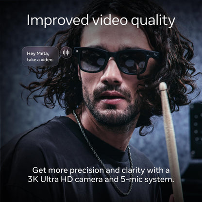 Ray-Ban Meta Skyler (Gen 2) with Meta AI, photo and video capture, longer battery life - Shiny Transparent Peach, Transitions® Brown Lenses