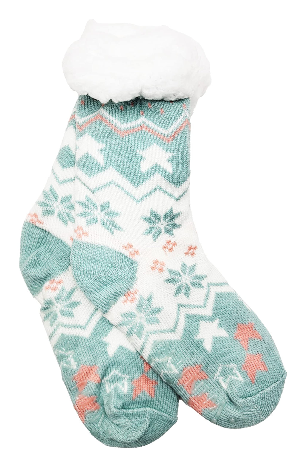 Winterlace Fuzzy Fluffy Slipper Socks, 3 Pairs Womens Sherpa Non Slip Plush Comfy Cozy Cabin Sock