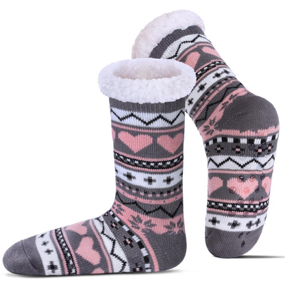 Slipper Socks for Women Fuzzy Non Slip Winter Thick Warm Soft Cozy Fleece Lining Home Socks with Grippers