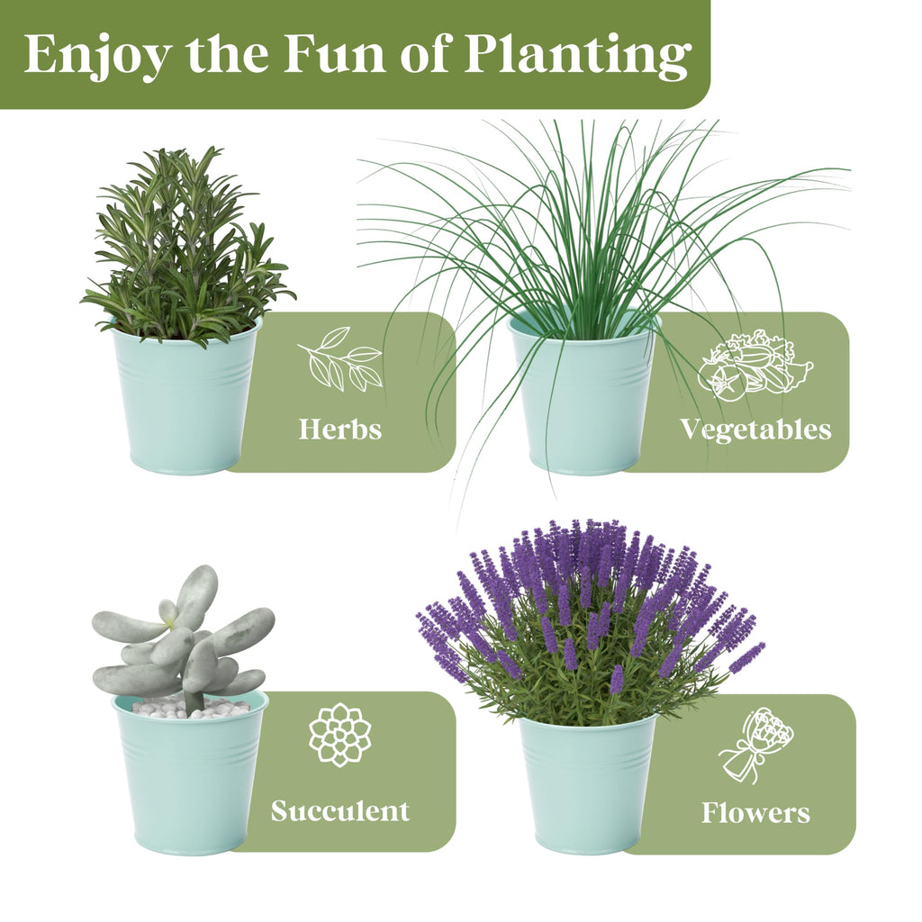 PERFNIQUE Indoor Herb Garden, Herb Planter for Indoor/Outdoor, Farmhouse Plant Pots, Windowsill Herb Garden with Tray(Planter only) Window Pots