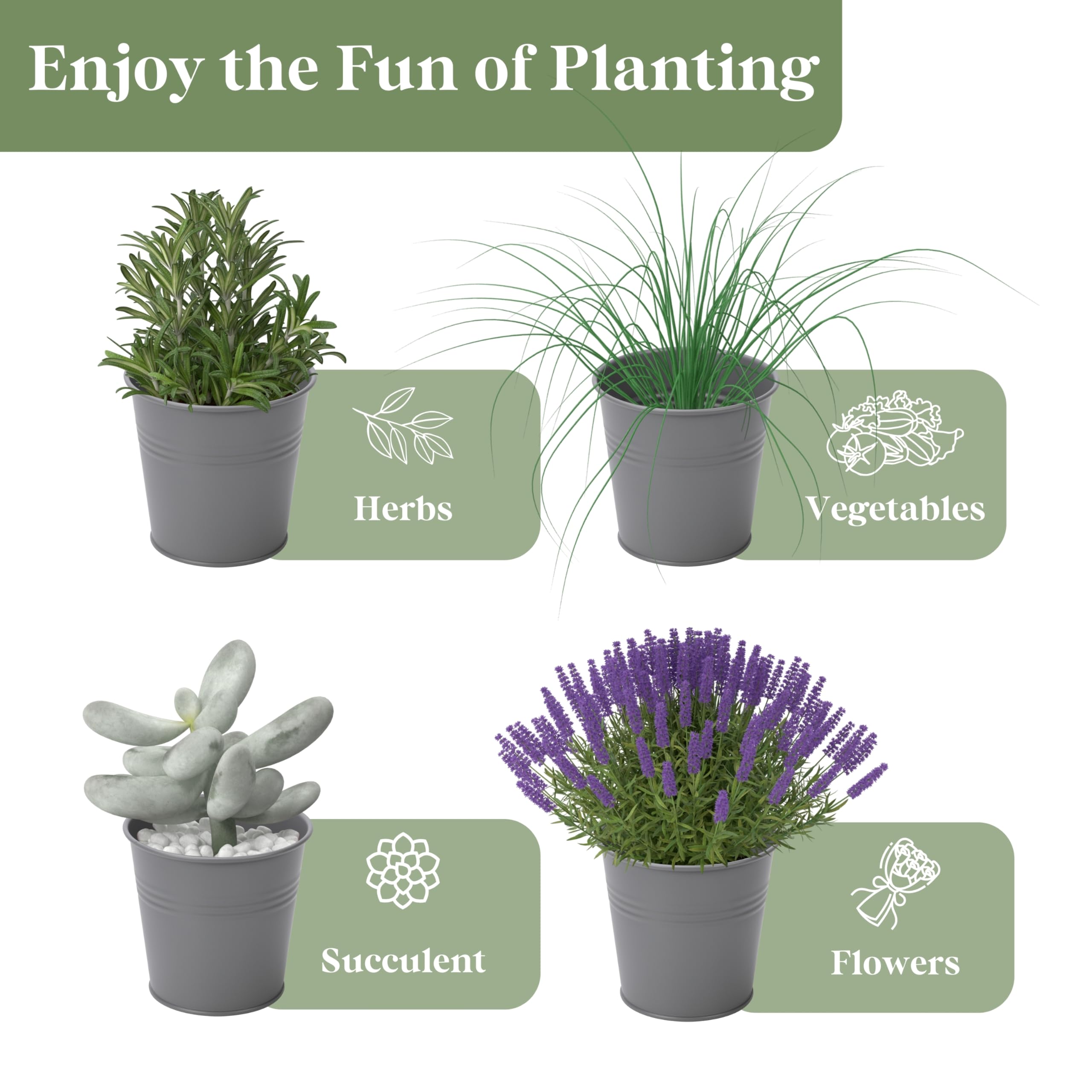 PERFNIQUE Indoor Herb Garden, Herb Planter for Indoor/Outdoor, Farmhouse Plant Pots, Windowsill Herb Garden with Tray(Planter only) Window Pots