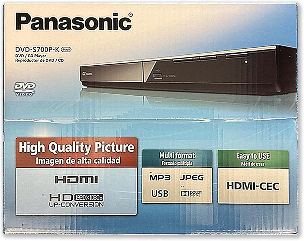 Panasonic DVD Player with Dolby Digital Sound, 1080p HD Upscaling for DVDs, HDMI and USB Connections - DVD-S700 (Black)