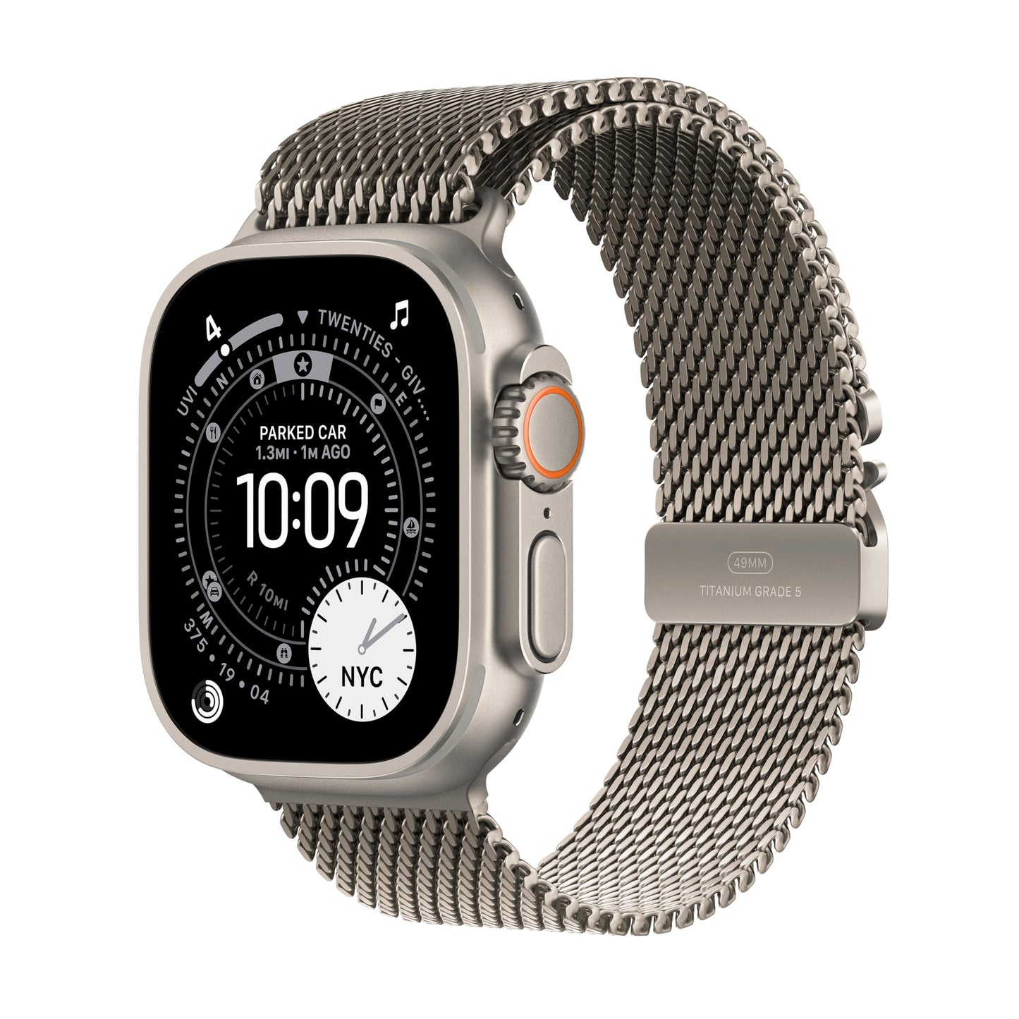 Apple Watch Ultra 3 [GPS + Cellular 49mm] Running & Multisport Smartwatch w/Rugged Titanium Case w/Natural Titanium Milanese Loop - L. Satellite Communications, Advanced Health & Fitness Tracking
