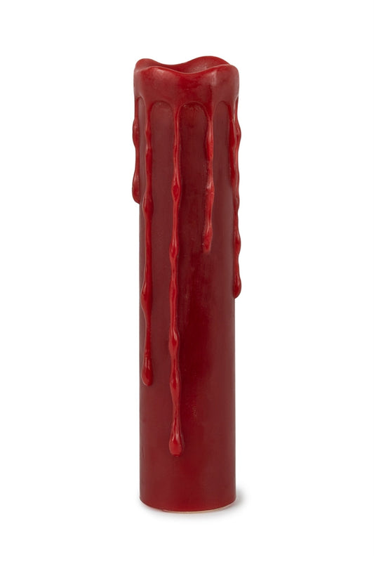 Set of 2 Red LED Drip Wax Candles with Remote