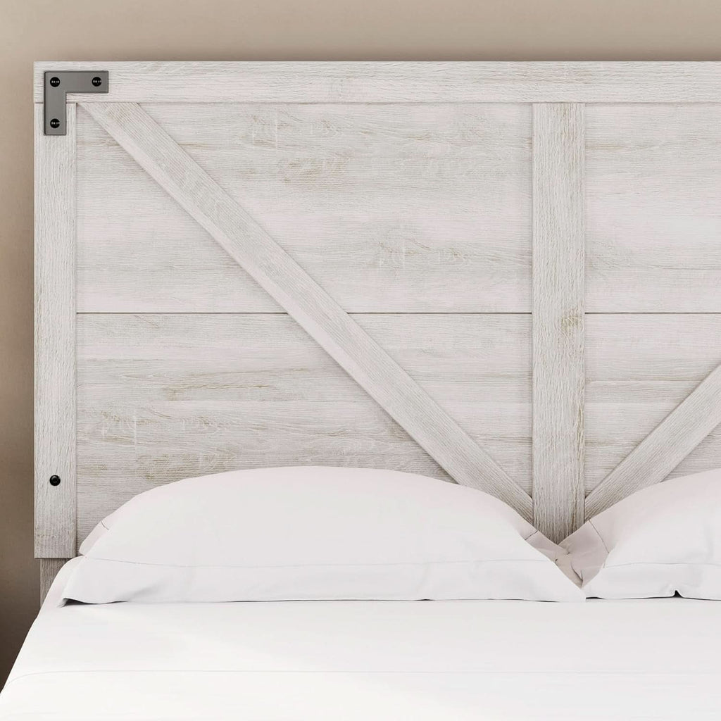 Modern Farmhouse Queen Headboard with Crossbuck Styling