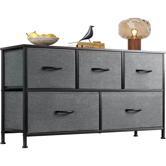 5 Drawer Fabric Dresser Organizer For Bedroom Storage