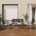 Modern Four Piece Patio Furniture Set with Comfortable Cushions