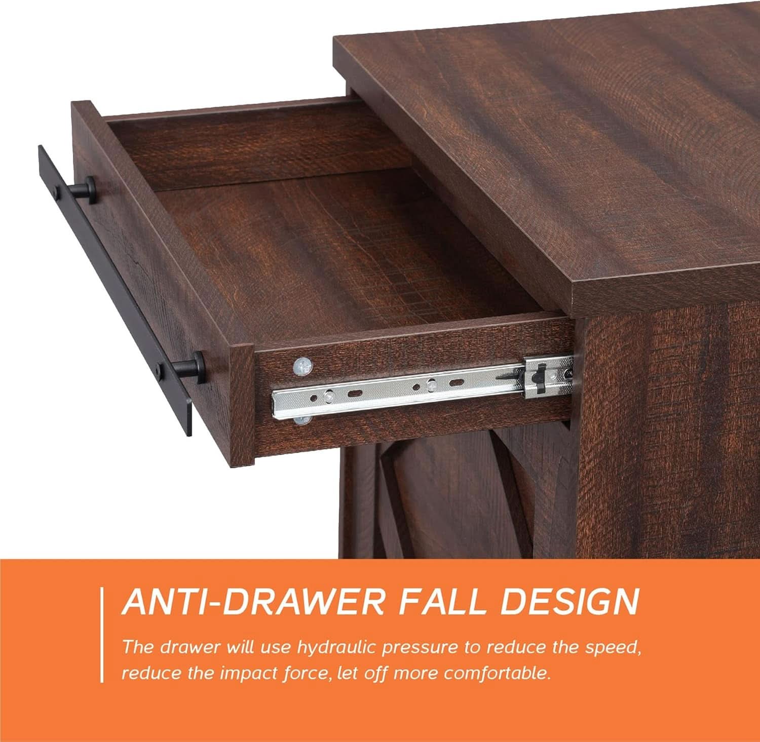 98.4 Inch Rustic Brown TV Stand With 4 Drawers And Shelves