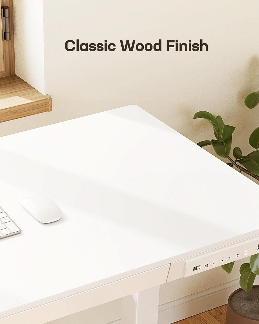 Height Adjustable Standing Desk 48x24 Inch With USB Ports And Drawer White