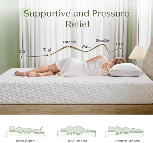 Twin TenInch Gel Memory Foam Mattress Certi PUR Certified