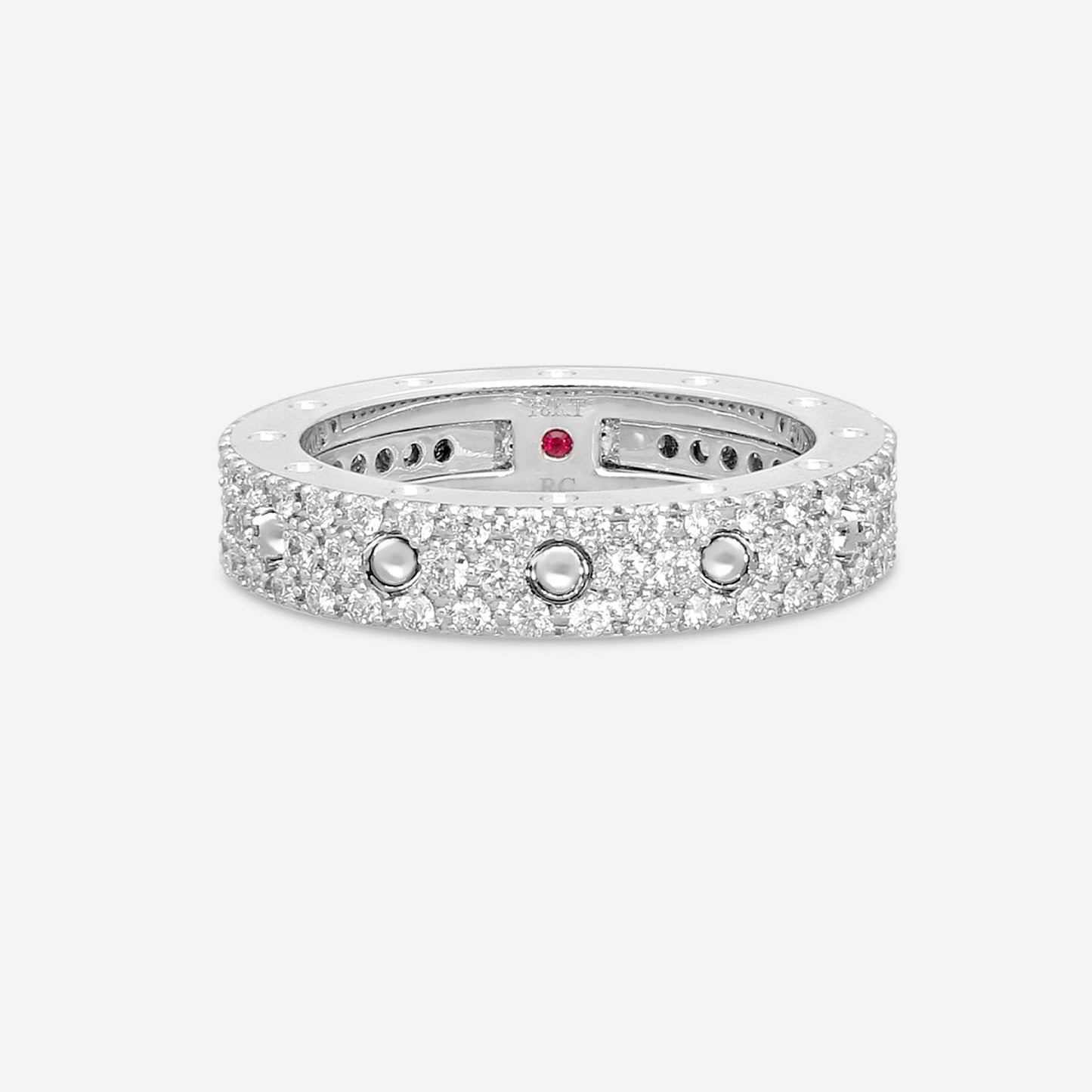 Roberto Coin Pois Moi 18K White Gold Diamond Band Ring 8881784AW65X