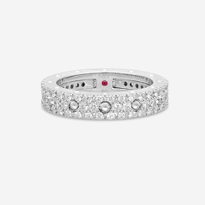 Roberto Coin Pois Moi 18K White Gold Diamond Band Ring 8881784AW65X
