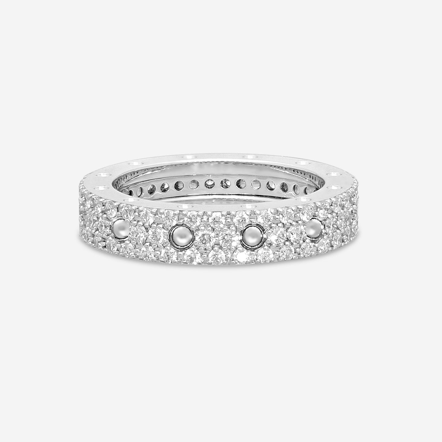 Roberto Coin Pois Moi 18K White Gold Diamond Band Ring 8881784AW65X