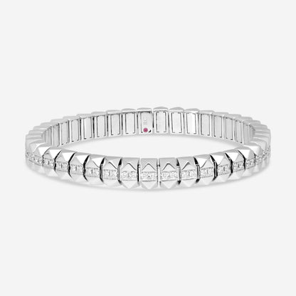 Roberto Coin Obelisco Flexible 18K White Gold Diamond Bangle Bracelet 8883018AWLBX