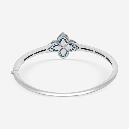 Roberto Coin Venetian Princess 18K White Gold Blue Jade and Diamond Bangle Bracelet 8883235AWBAXT