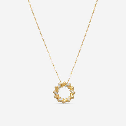 Roberto Coin Domino 18K Yellow Gold Diamond Pendant Necklace 8883335AY17X