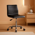 Alan Low Back Armless Black Ribbed Office Swivel Task Chair