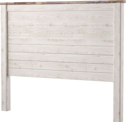 Queen Whitewash Farmhouse Panel Headboard for Chic Decor