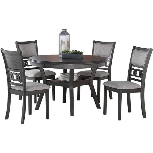 Gray 5 Piece Dining Table Set With 4 Chairs For Kitchen