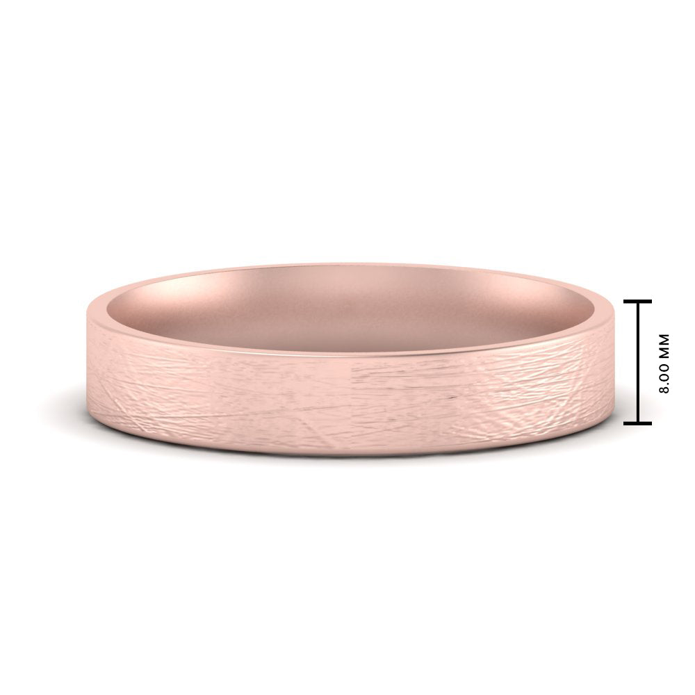 Ice Textured Mens 5mm Comfort Fit Wedding Band