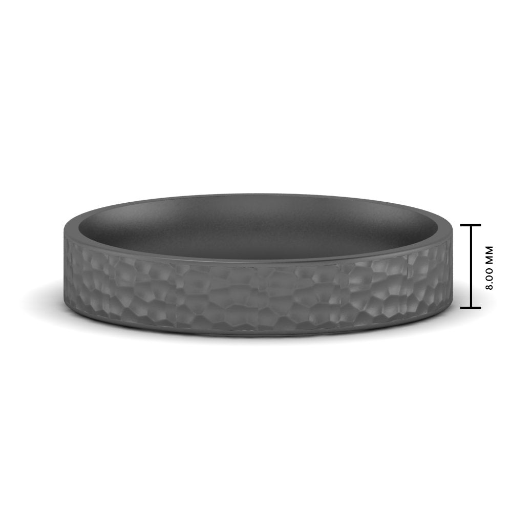 5 MM Hammered Finish Mens Wedding Band