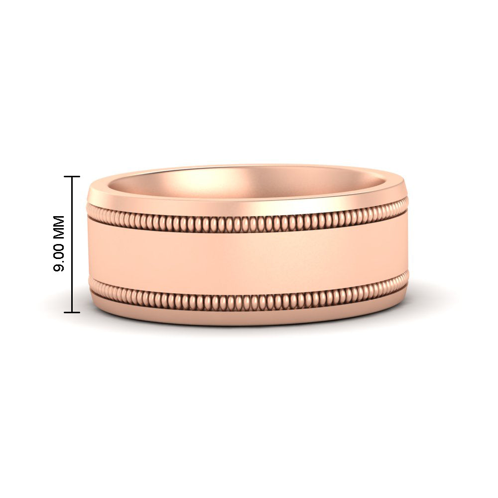 5 mm Mens Band Double Milgrain
