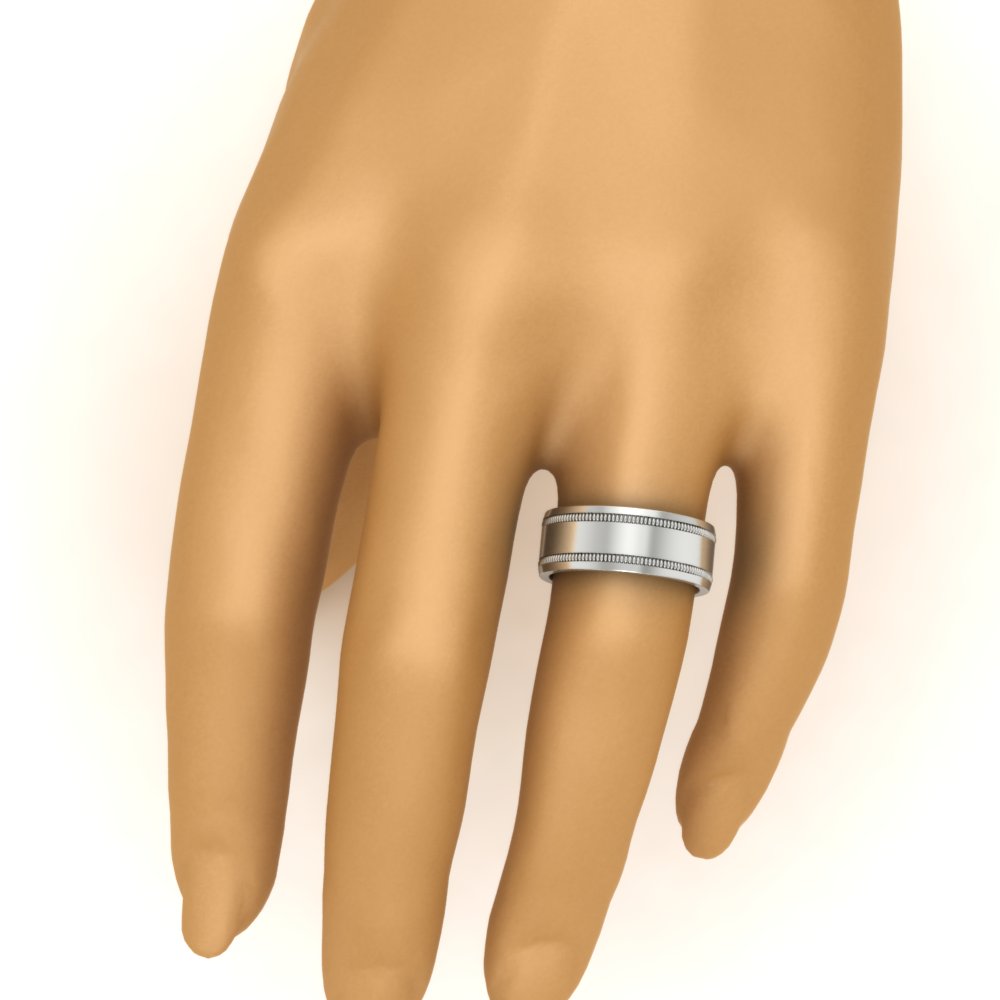 5 mm Mens Band Double Milgrain