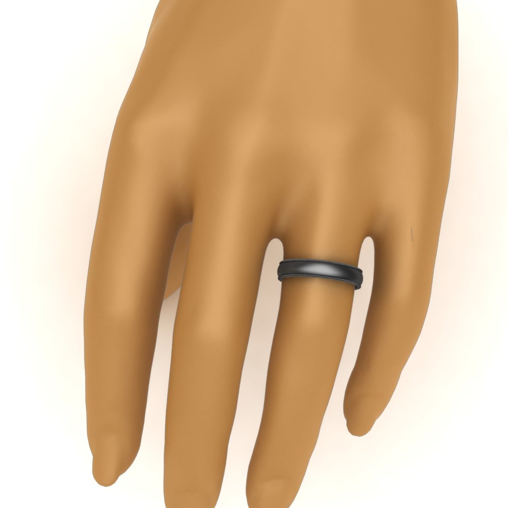 Milgrain Matte Finish Mens Band
