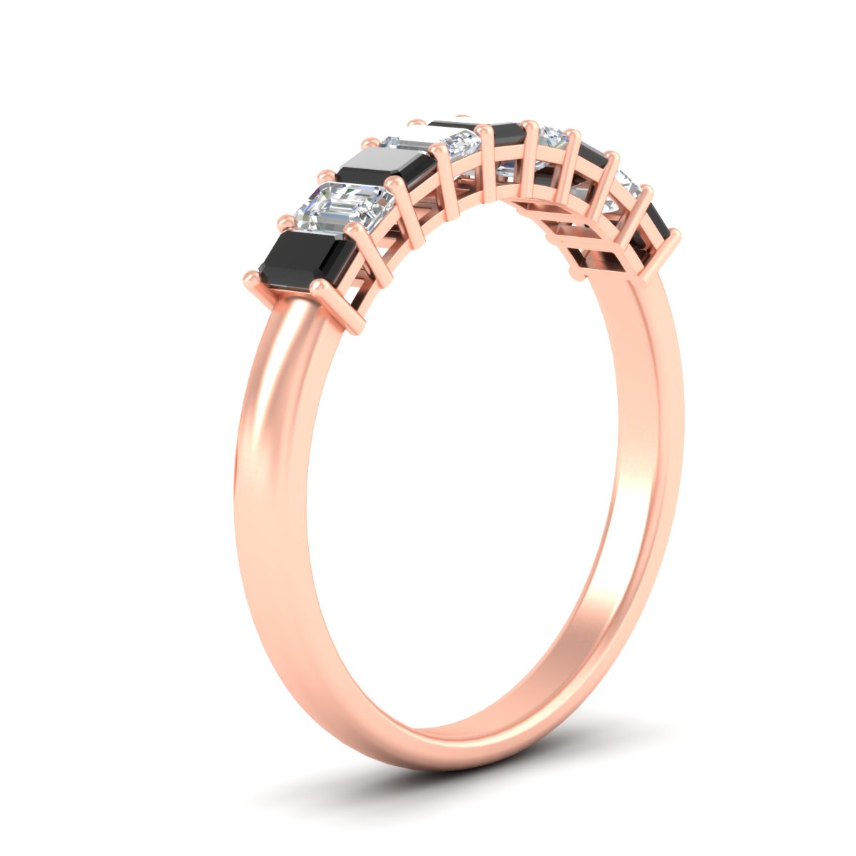 1 Carat Nine Stone Emerald Cut Wedding Band