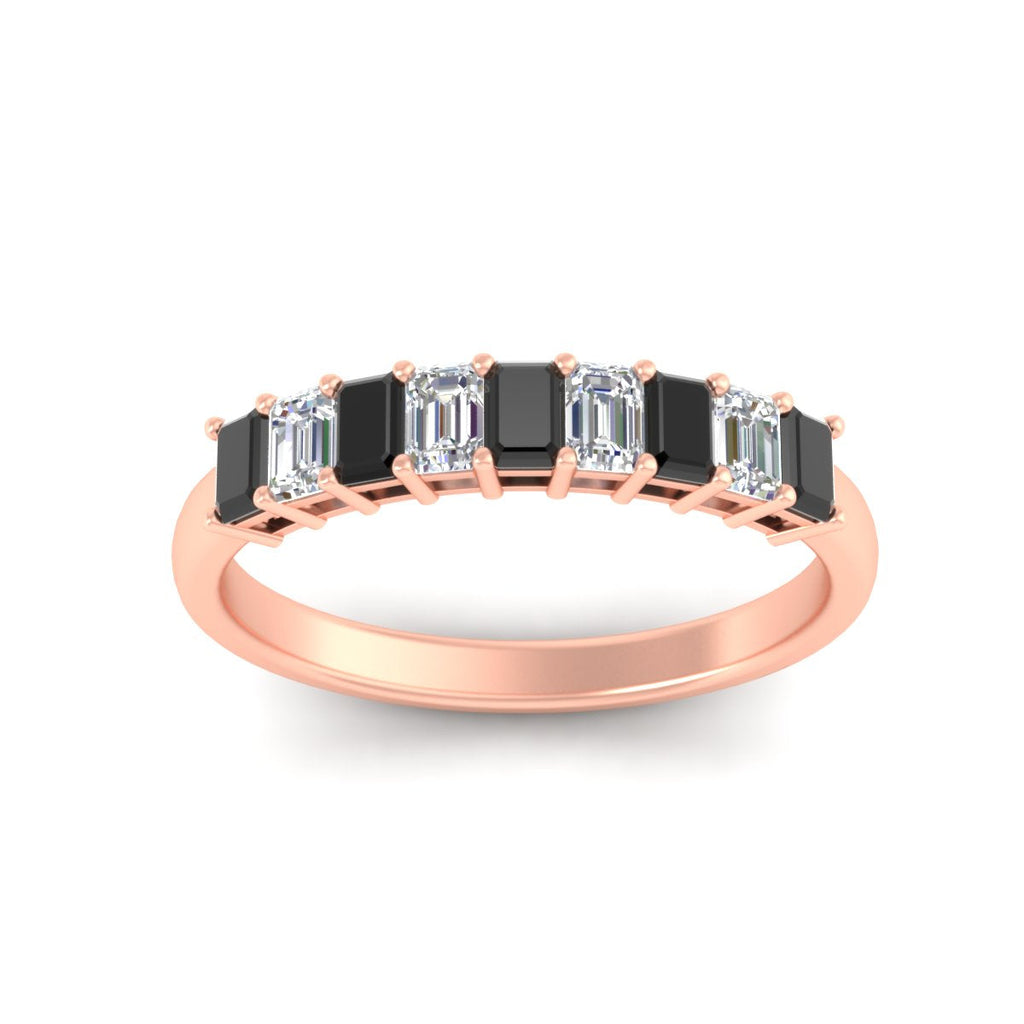1 Carat Nine Stone Emerald Cut Wedding Band