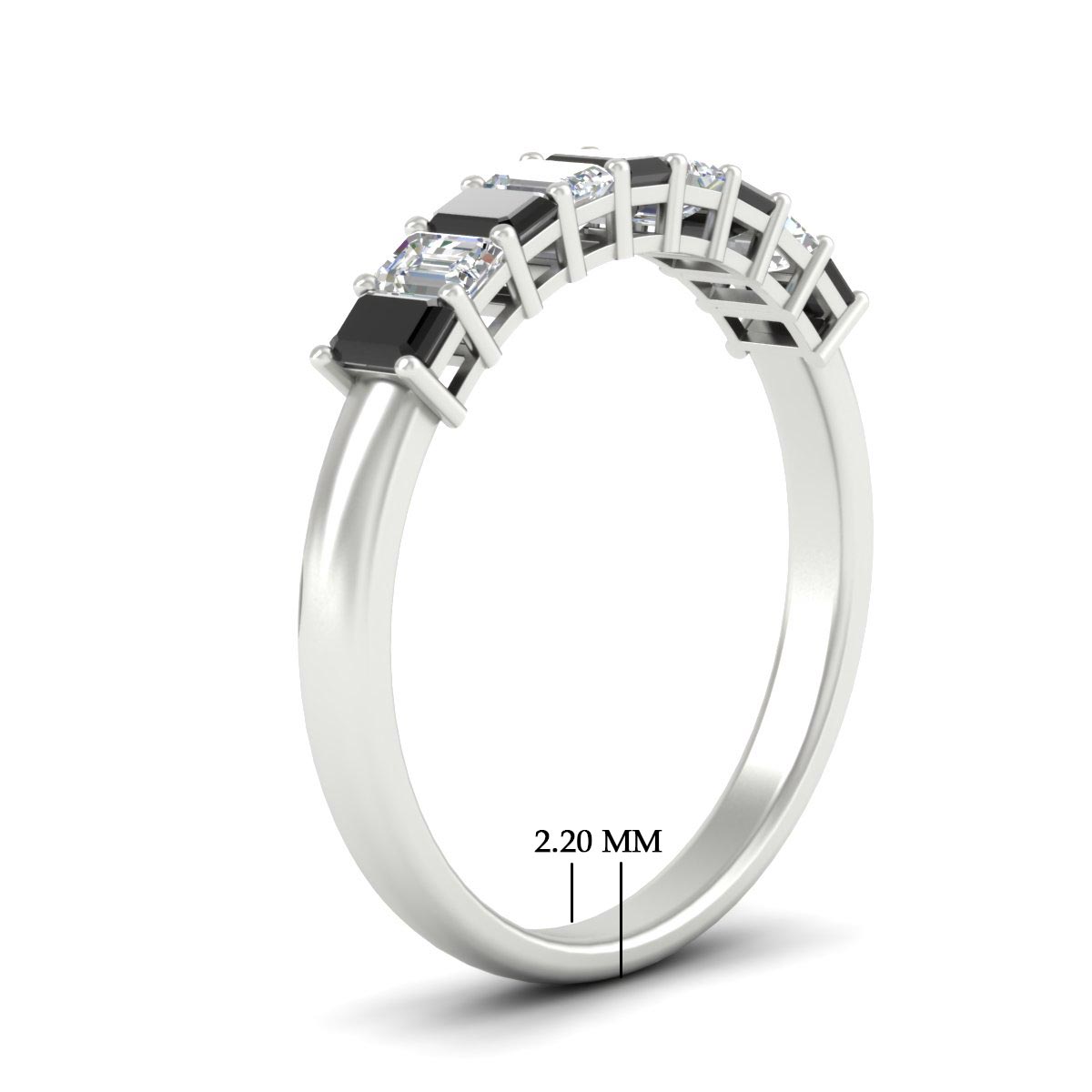 1 Carat Nine Stone Emerald Cut Wedding Band