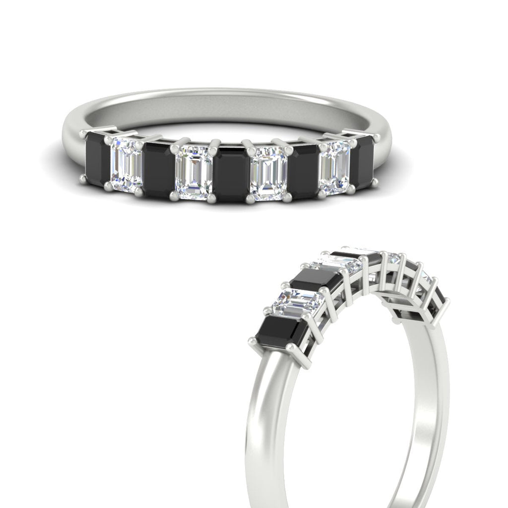 1 Carat Nine Stone Emerald Cut Wedding Band