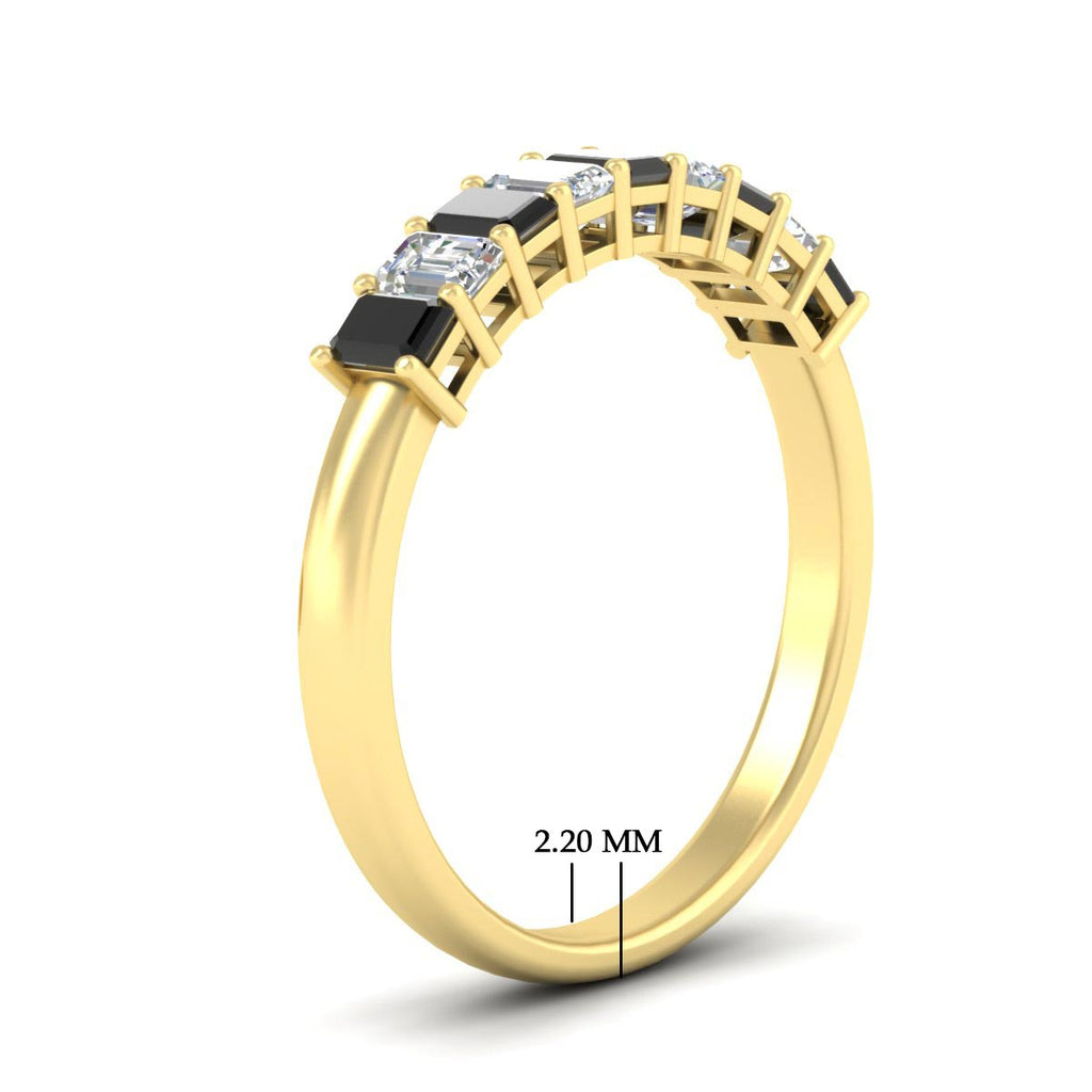 1 Carat Nine Stone Emerald Cut Wedding Band