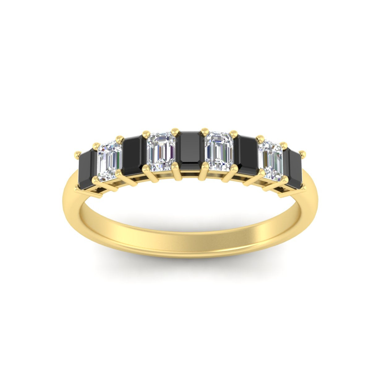 1 Carat Nine Stone Emerald Cut Wedding Band