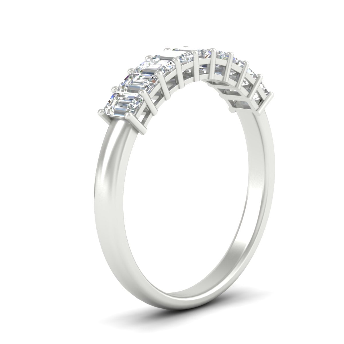 1 Carat Nine Stone Emerald Cut Wedding Band
