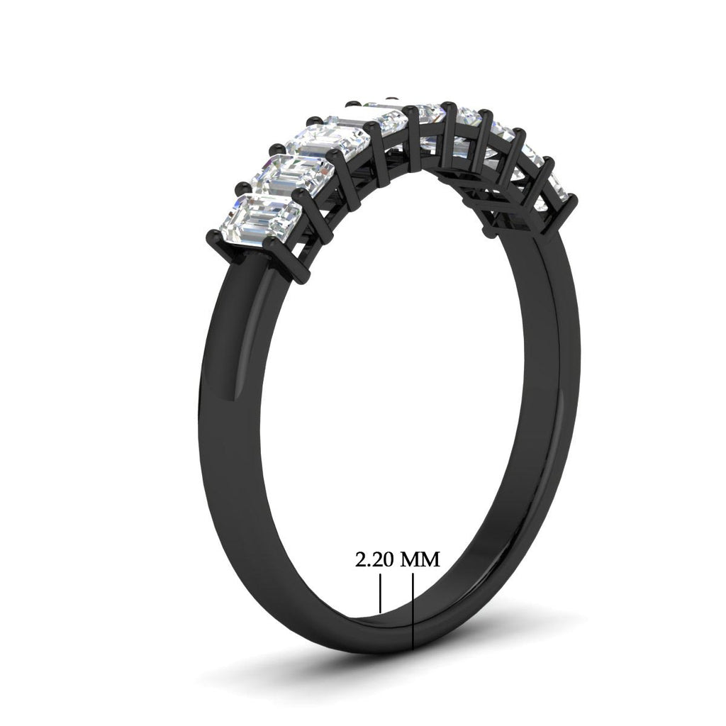 1 Carat Nine Stone Emerald Cut Wedding Band