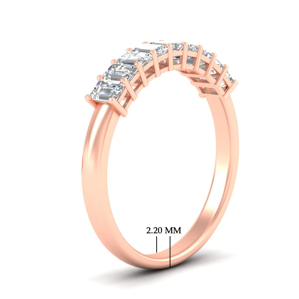 1 Carat Nine Stone Emerald Cut Wedding Band