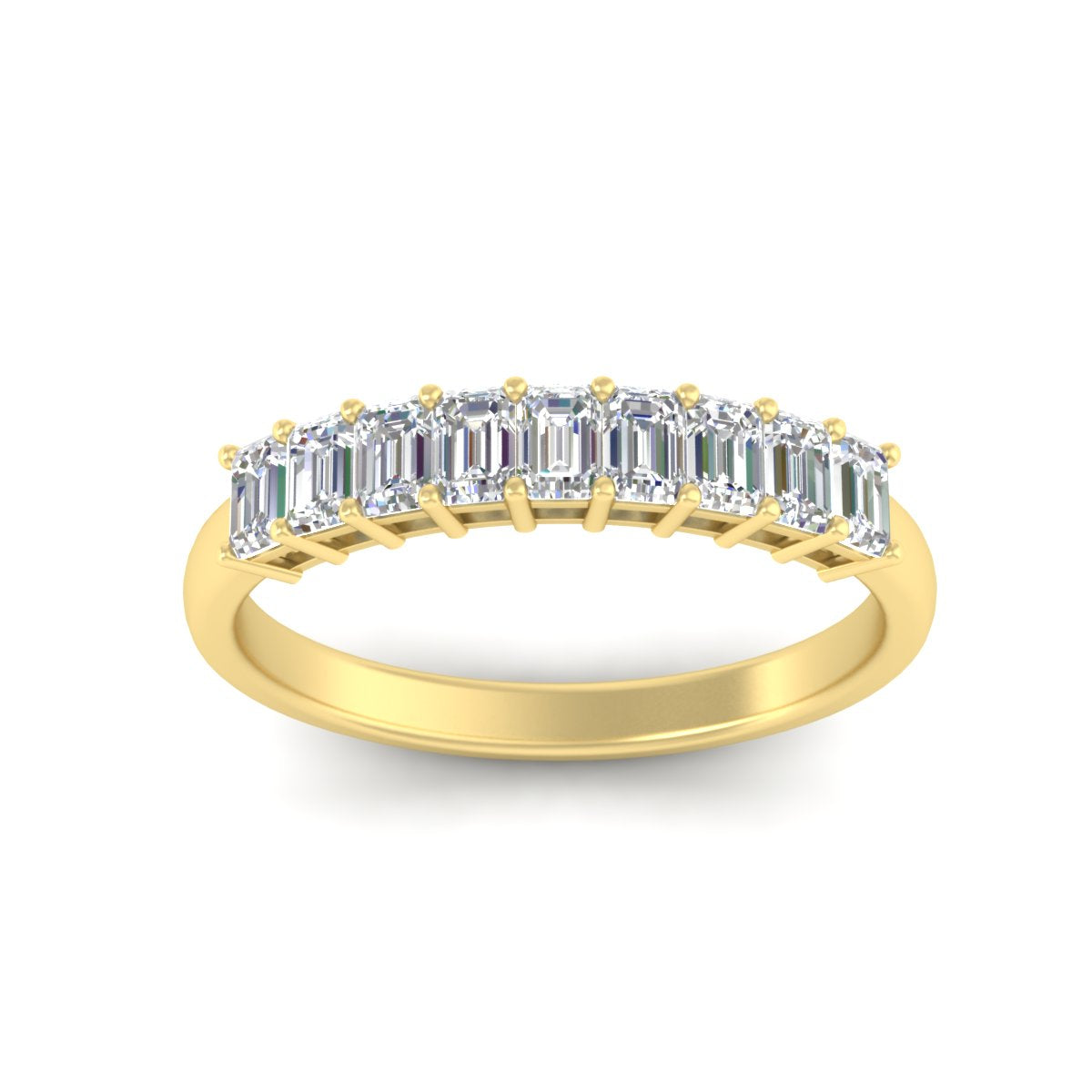 1 Carat Nine Stone Emerald Cut Wedding Band