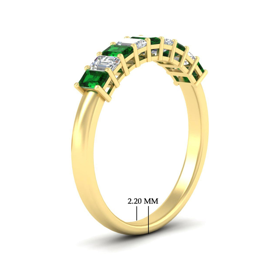 1 Carat Nine Stone Emerald Cut Wedding Band