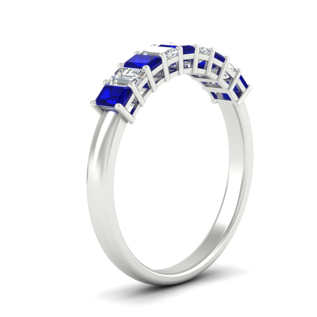 1 Carat Nine Stone Emerald Cut Wedding Band