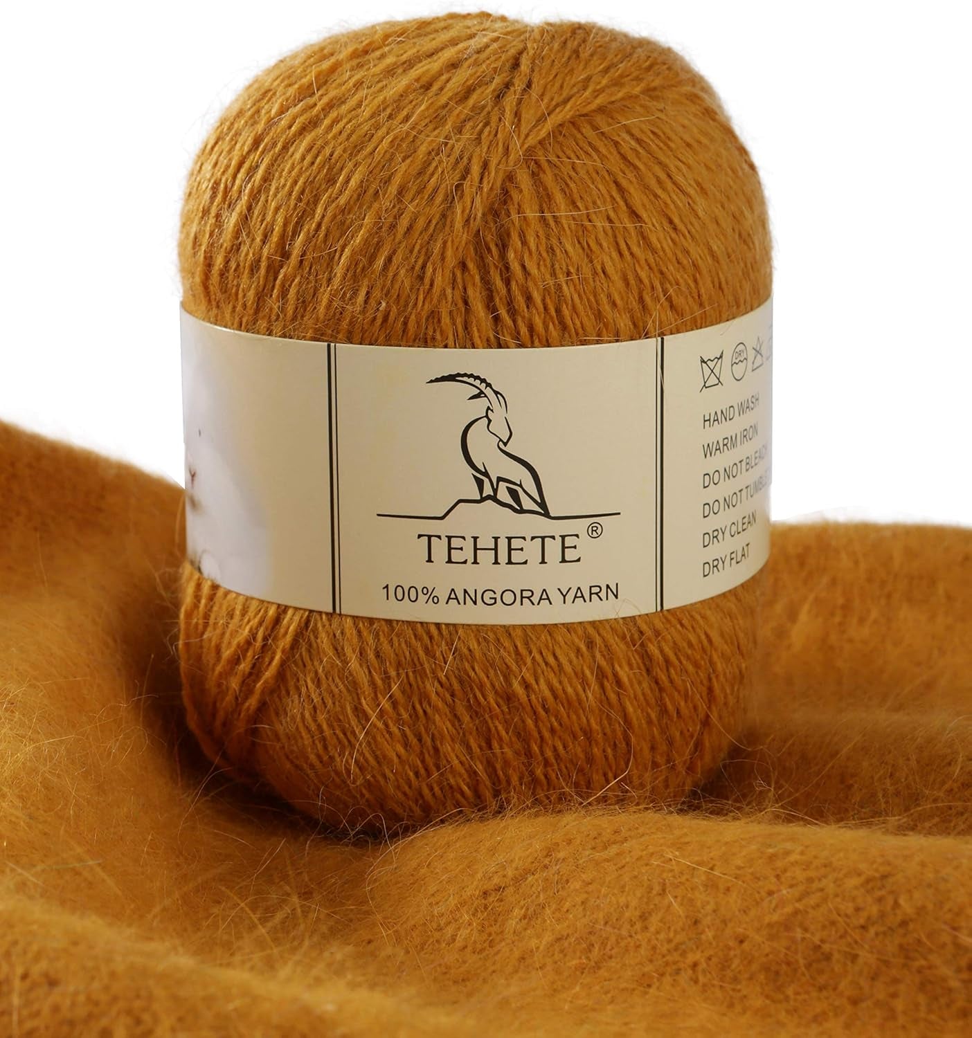 100% Angora Wool Yarn for Crocheting 2-Ply Soft Luxurious Fuzzy Chunky Knitting Yarn (Ginger),831